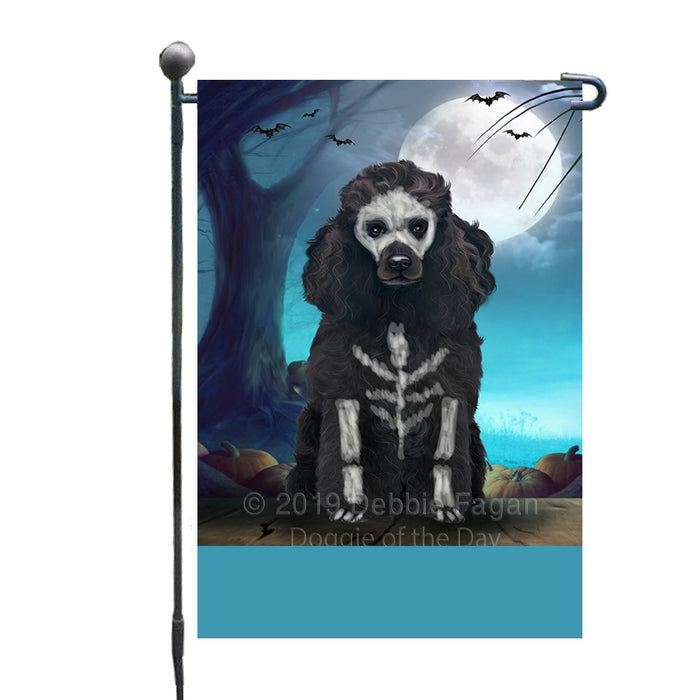 Personalized Happy Halloween Trick or Treat Poodle Dog Skeleton Custom Garden Flag GFLG64537