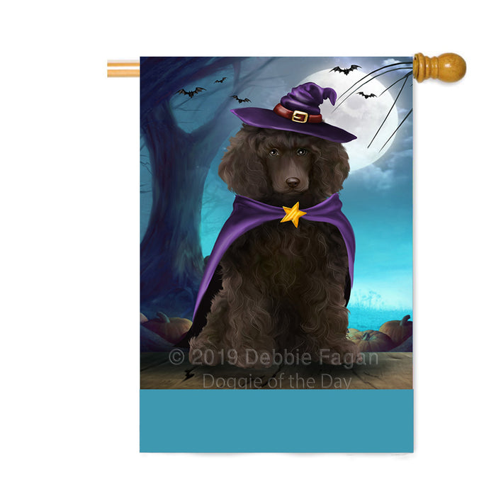 Personalized Happy Halloween Trick or Treat Poodle Dog Witch Custom House Flag FLG64283