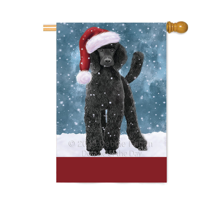 Personalized Let It Snow Happy Holidays Poodle Dog Custom House Flag FLG-DOTD-A62461
