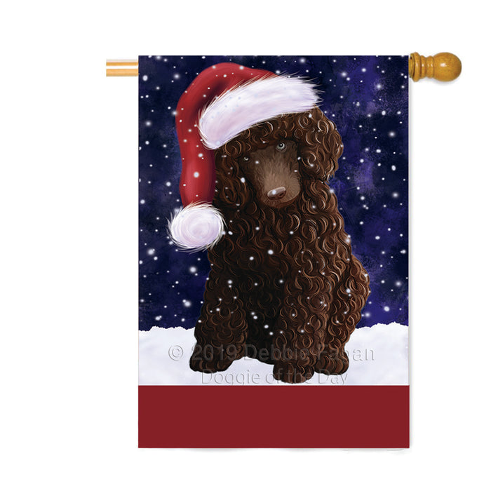 Personalized Let It Snow Happy Holidays Poodle Dog Custom House Flag FLG-DOTD-A62462