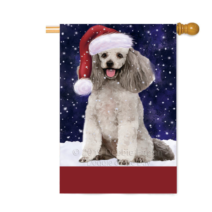 Personalized Let It Snow Happy Holidays Poodle Dog Custom House Flag FLG-DOTD-A62463