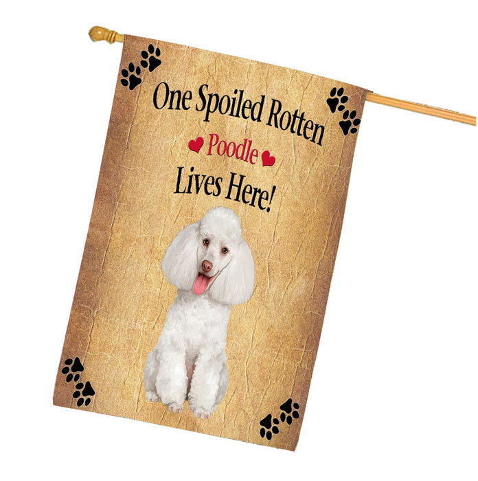 Spoiled Rotten Poodle Dog House Flag Outdoor Decorative Double Sided Pet Portrait Weather Resistant Premium Quality Animal Printed Home Decorative Flags 100% Polyester FLG68437