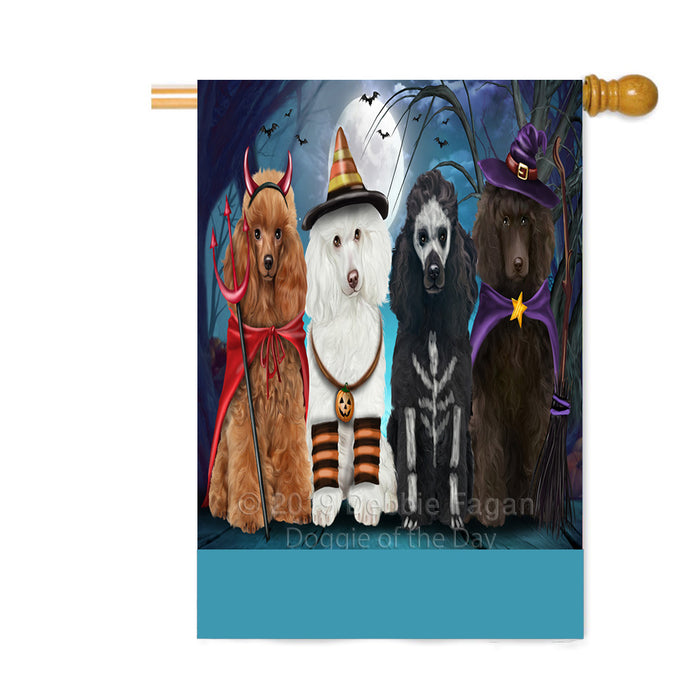 Personalized Happy Halloween Trick or Treat Poodle Dogs Custom House Flag FLG64060