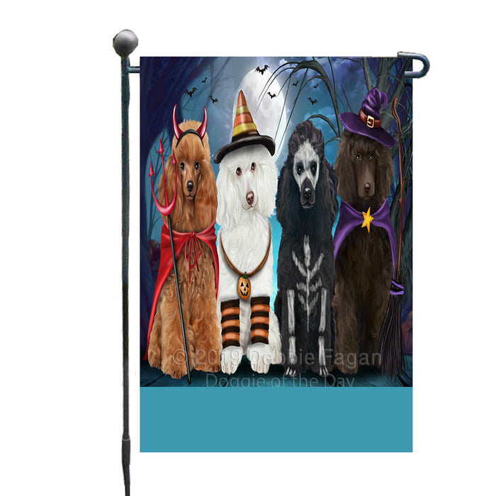 Personalized Happy Halloween Trick or Treat Poodle Dogs Custom Garden Flag GFLG64369