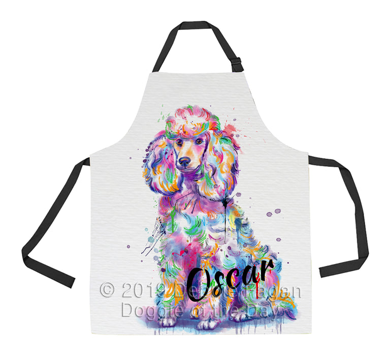 Custom Pet Name Personalized Watercolor Poodle Dog Apron