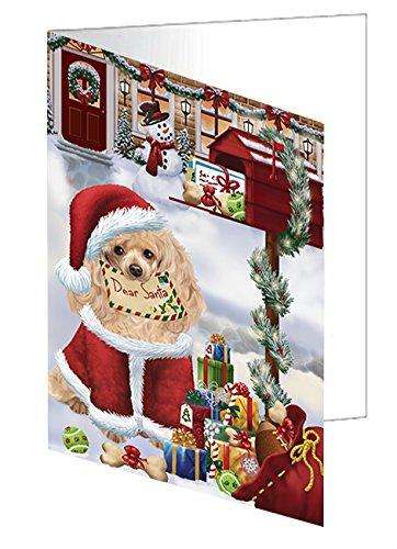 Poodles Dear Santa Letter Christmas Holiday Mailbox Dog Handmade Artwork Assorted Pets Greeting Cards and Note Cards with Envelopes for All Occasions and Holiday Seasons