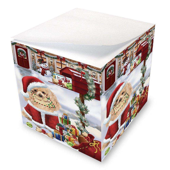 Poodles Dear Santa Letter Christmas Holiday Mailbox Dog Note Cube D129