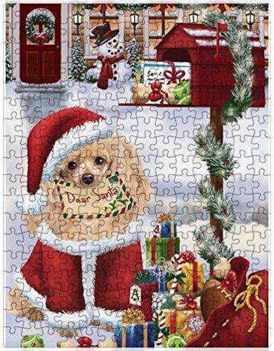Poodles Dear Santa Letter Christmas Holiday Mailbox Dog Puzzle with Photo Tin