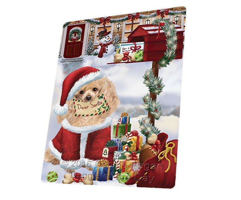 Poodles Dear Santa Letter Christmas Holiday Mailbox Dog Tempered Cutting Board