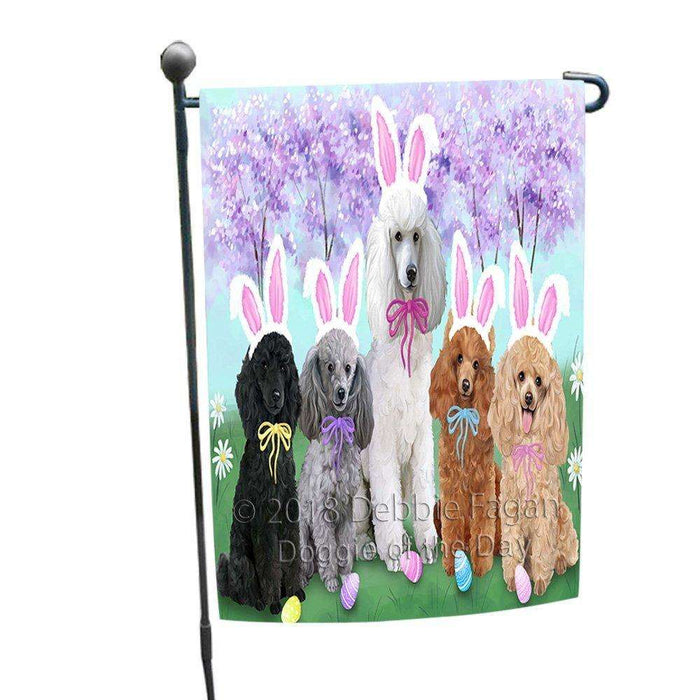 Poodles Dog Easter Holiday Garden Flag GFLG49260