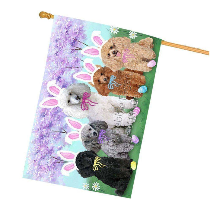 Poodles Dog Easter Holiday House Flag FLG49316