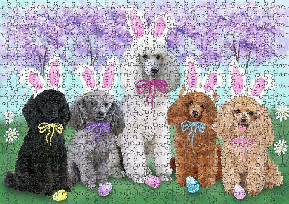Poodles Dog Easter Holiday Puzzle with Photo Tin PUZL51597