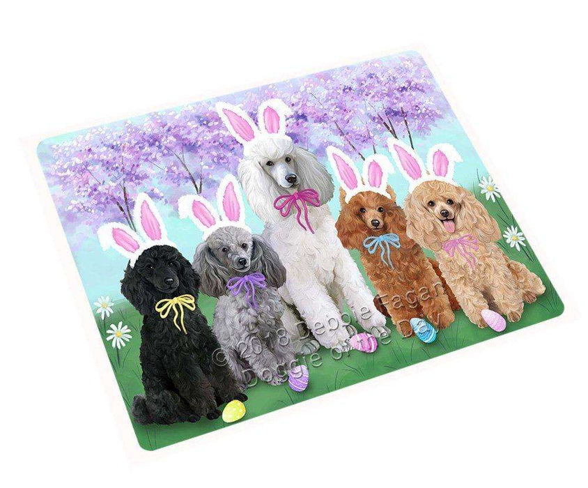 Poodles Dog Easter Holiday Tempered Cutting Board C51408