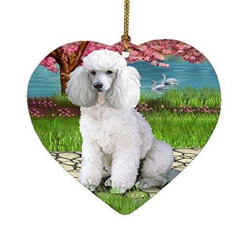 Poodles Dog Heart Christmas Ornament
