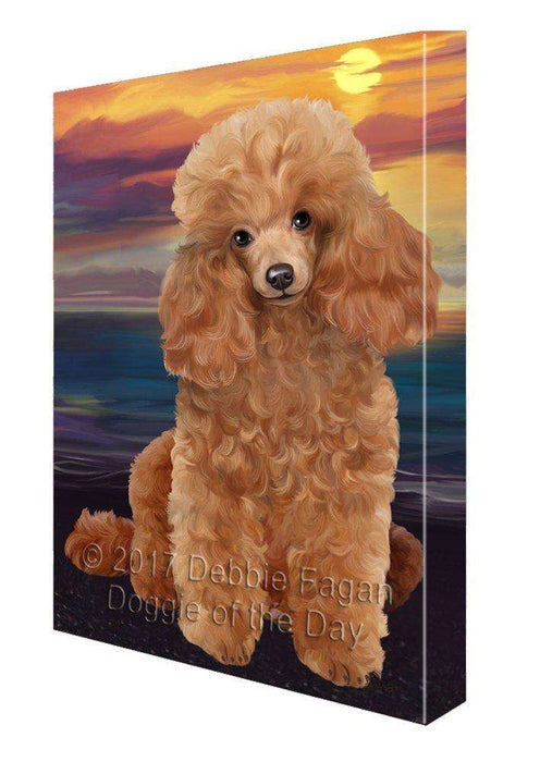 Poodles Dog Painting Printed on Canvas Wall Art Signed