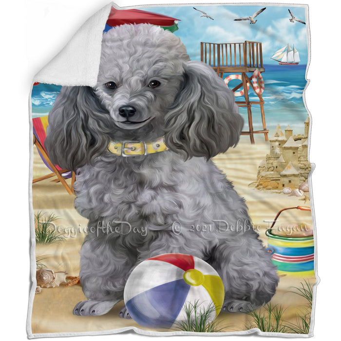 Pet Friendly Beach Poodle Dog Blanket BLNKT53076