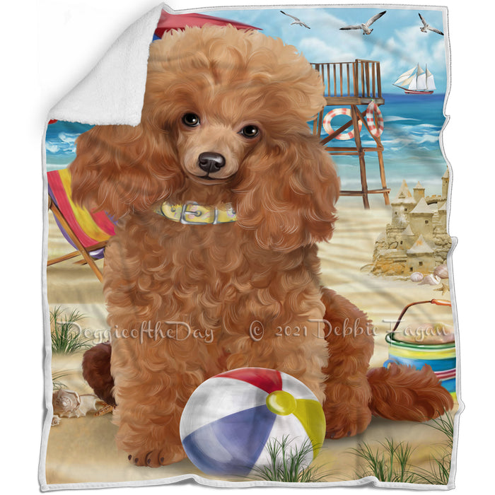 Pet Friendly Beach Poodle Dog Blanket BLNKT53085