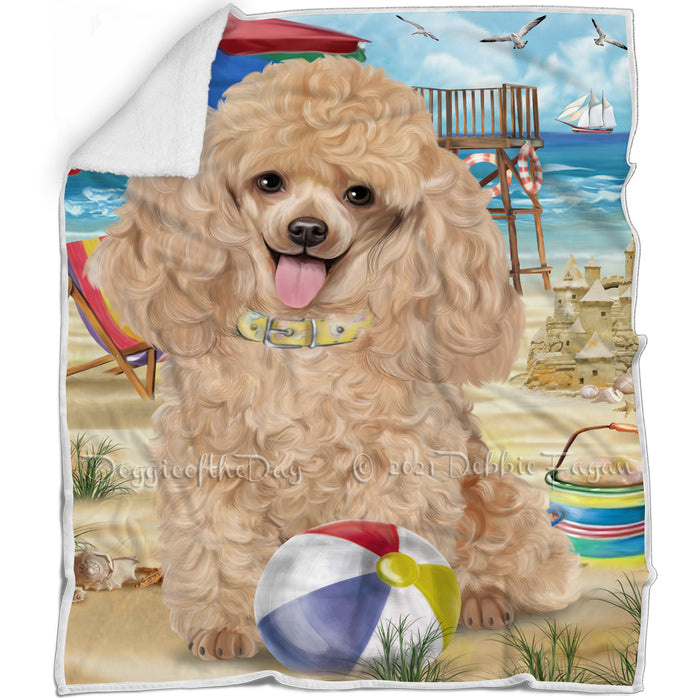 Pet Friendly Beach Poodle Dog Blanket BLNKT53094