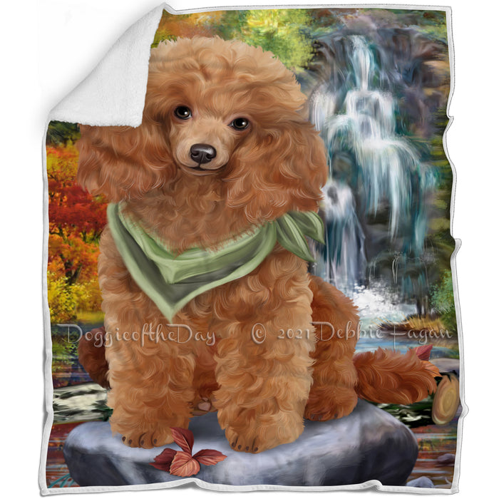 Scenic Waterfall Poodle Dog Blanket BLNKT60924