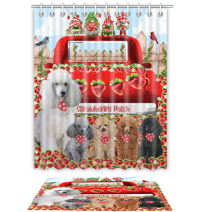 Poodle Shower Curtain with Bath Mat Set: Explore a Variety of Designs, Personalized, Custom, Curtains and Rug Bathroom Decor, Dog and Pet Lovers Gift