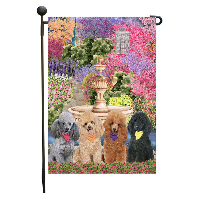 Poodle Dogs Garden Flag: Explore a Variety of Designs, Weather Resistant, Double-Sided, Custom, Personalized, Outside Garden Yard Decor, Flags for Dog and Pet Lovers