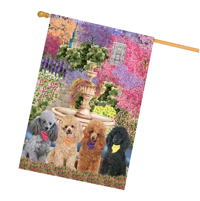 Poodle Dogs House Flag: Explore a Variety of Designs, Weather Resistant, Double-Sided, Custom, Personalized, Home Outdoor Yard Decor for Dog and Pet Lovers