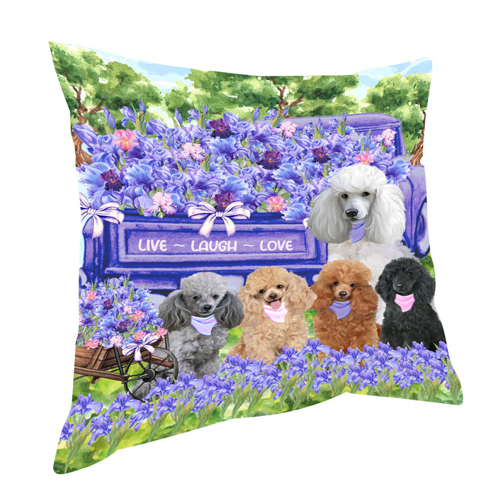 Poodle Pillow: Cushion for Sofa Couch Bed Throw Pillows, Personalized, Explore a Variety of Designs, Custom, Pet and Dog Lovers Gift