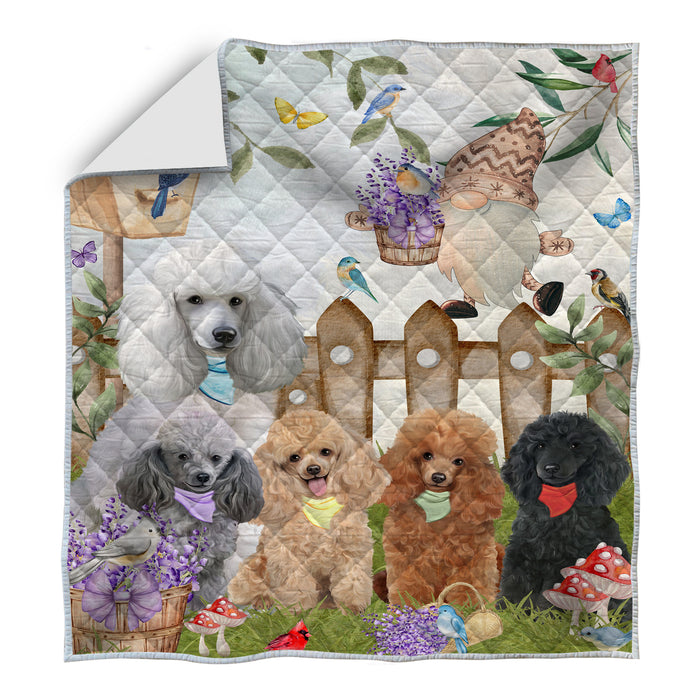 Poodle Bed Quilt, Explore a Variety of Designs, Personalized, Custom, Bedding Coverlet Quilted, Pet and Dog Lovers Gift