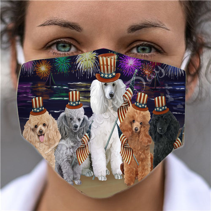 4th of July Independence Day Poodle Dogs Face Mask FM49428