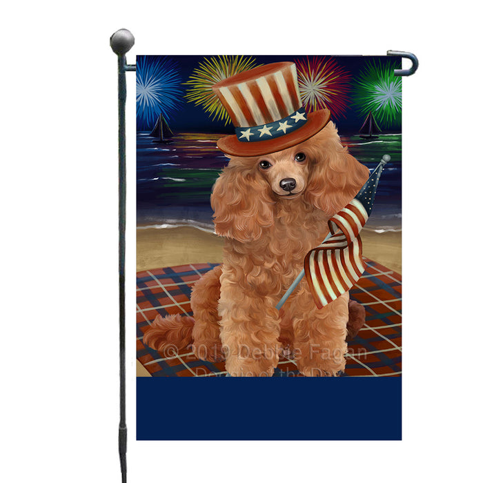 Personalized 4th of July Firework Poodle Dog Custom Garden Flags GFLG-DOTD-A58024