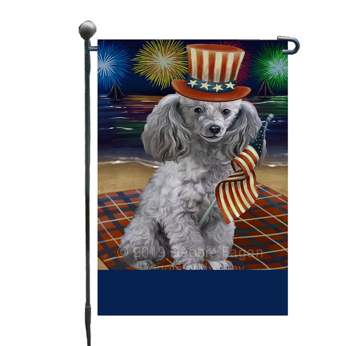 Personalized 4th of July Firework Poodle Dog Custom Garden Flags GFLG-DOTD-A58025