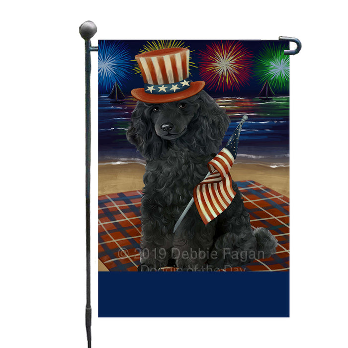 Personalized 4th of July Firework Poodle Dog Custom Garden Flags GFLG-DOTD-A58027