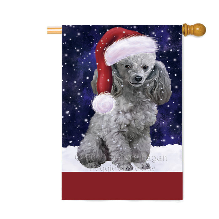 Personalized Let It Snow Happy Holidays Poodle Dog Custom House Flag FLG-DOTD-A62467