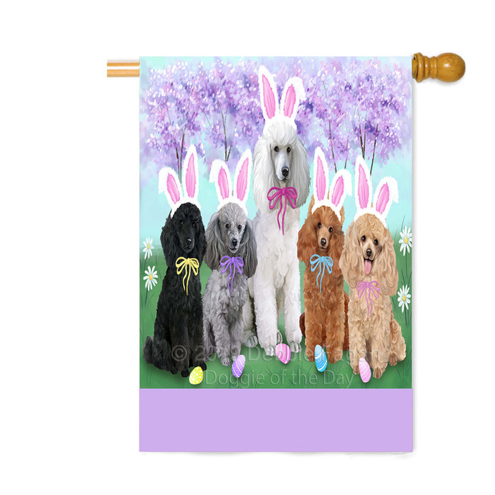 Personalized Easter Holiday Poodle Dogs Custom House Flag FLG-DOTD-A59012
