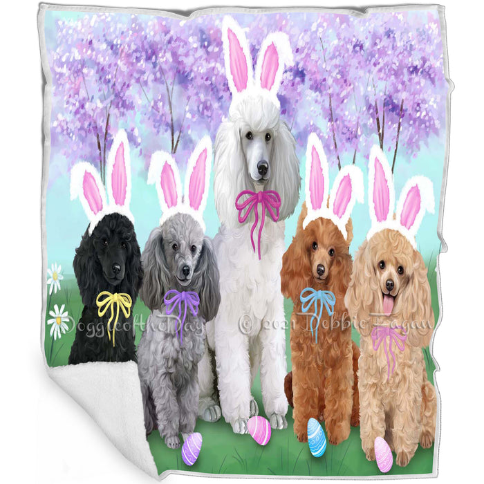 Poodles Dog Easter Holiday Blanket BLNKT59763