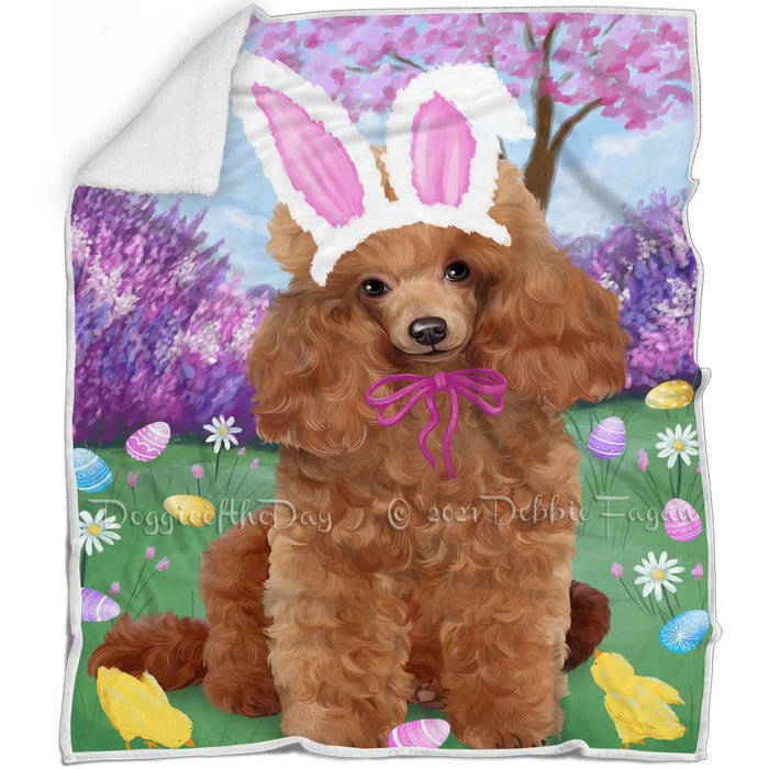 Poodle Dog Easter Holiday Blanket BLNKT59781