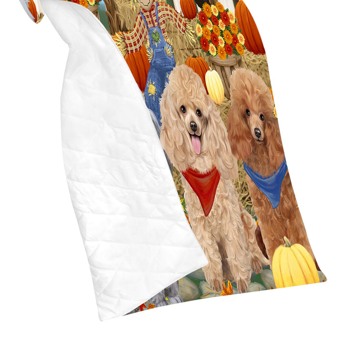 Fall Festive Harvest Time Gathering Poodle Dogs Quilt