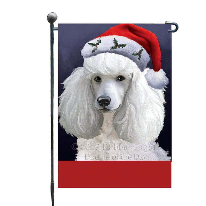 Personalized Christmas Holidays Poodle Dog Wearing Santa Hat Portrait Head Custom Garden Flags GFLG-DOTD-A59847