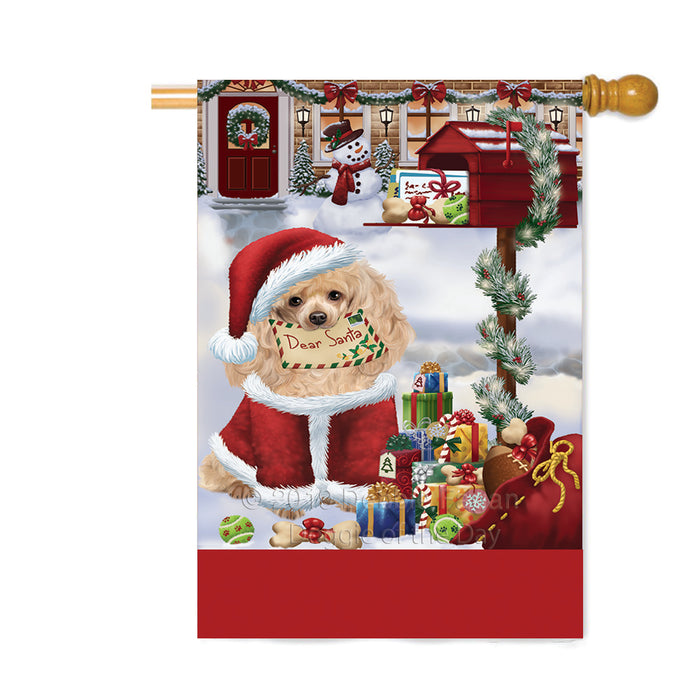 Personalized Happy Holidays Mailbox Poodle Dog Christmas Custom House Flag FLG-DOTD-A60015