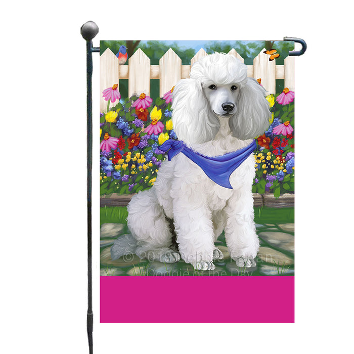 Personalized Spring Floral Poodle Dog Custom Garden Flags GFLG-DOTD-A62948