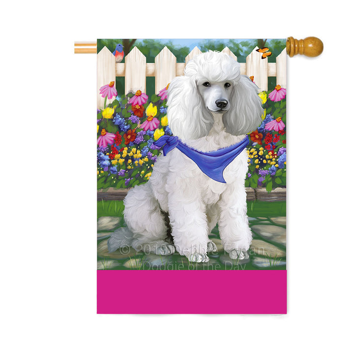 Personalized Spring Floral Poodle Dog Custom House Flag FLG-DOTD-A63004