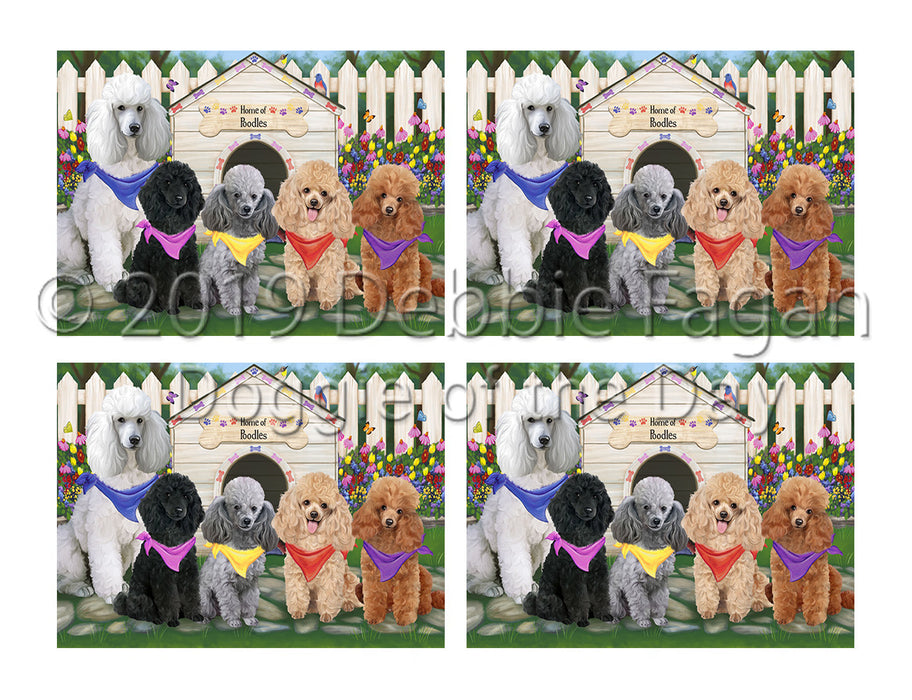 Spring Dog House Poodle Dogs Placemat