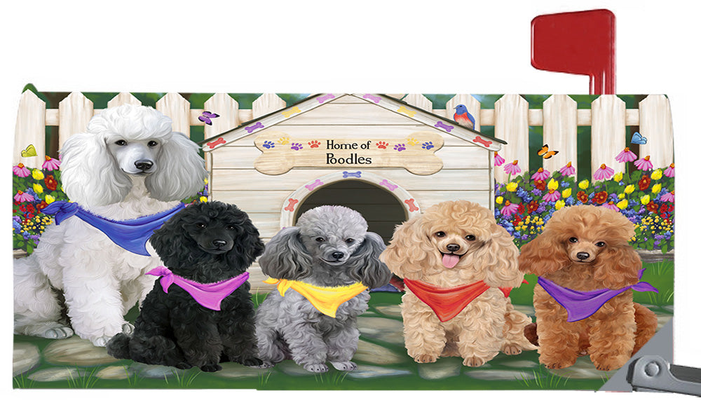 Spring Dog House Poodle Dogs Magnetic Mailbox Cover MBC48664