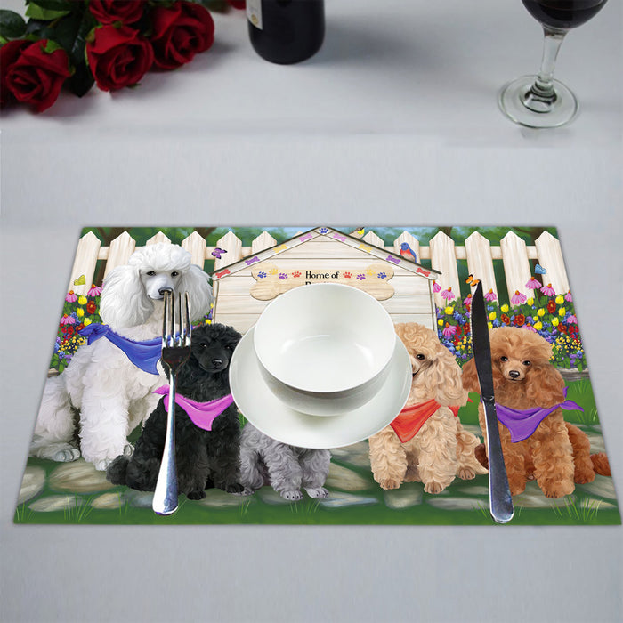 Spring Dog House Poodle Dogs Placemat