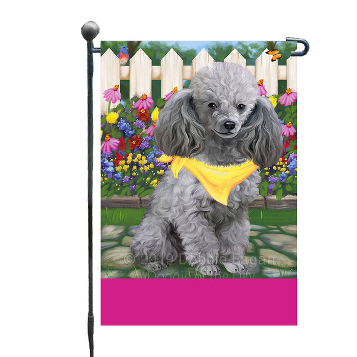 Personalized Spring Floral Poodle Dog Custom Garden Flags GFLG-DOTD-A62950