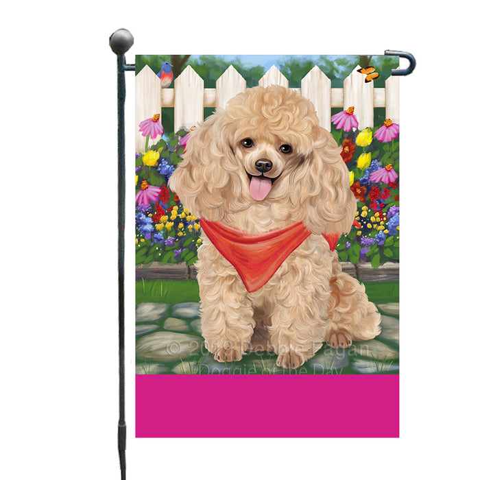 Personalized Spring Floral Poodle Dog Custom Garden Flags GFLG-DOTD-A62951