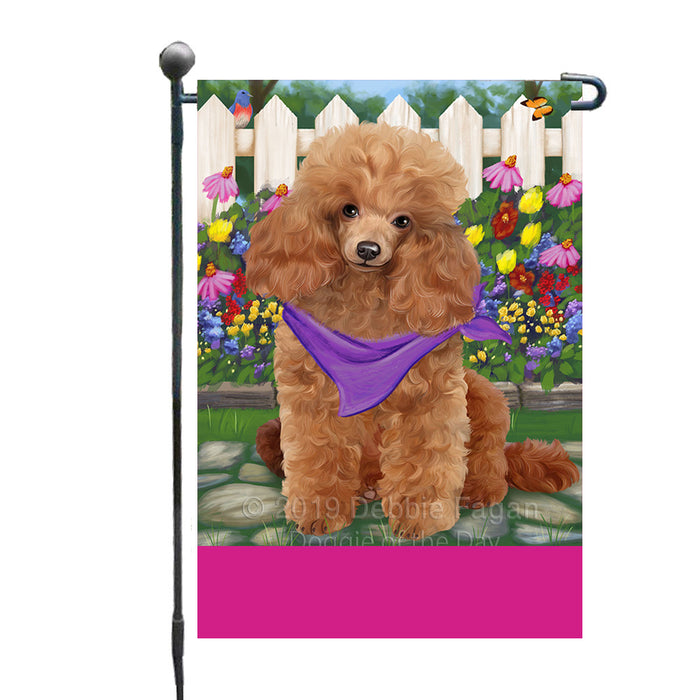 Personalized Spring Floral Poodle Dog Custom Garden Flags GFLG-DOTD-A62952