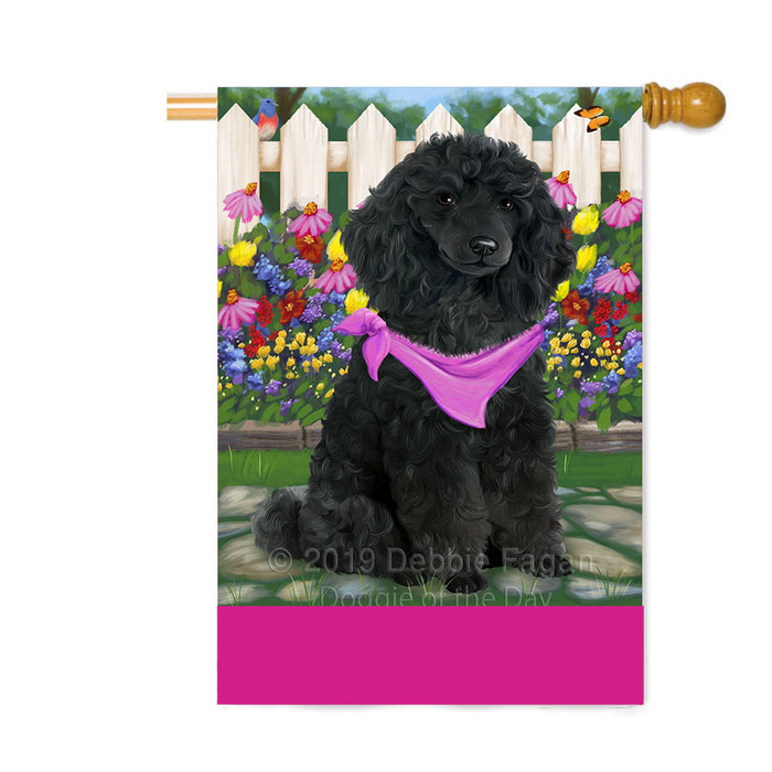 Personalized Spring Floral Poodle Dog Custom House Flag FLG-DOTD-A63009