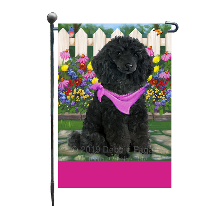 Personalized Spring Floral Poodle Dog Custom Garden Flags GFLG-DOTD-A62953