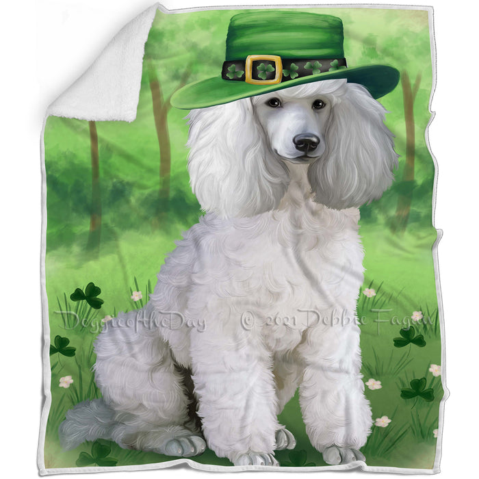St. Patricks Day Irish Portrait Poodle Dog Blanket BLNKT58665